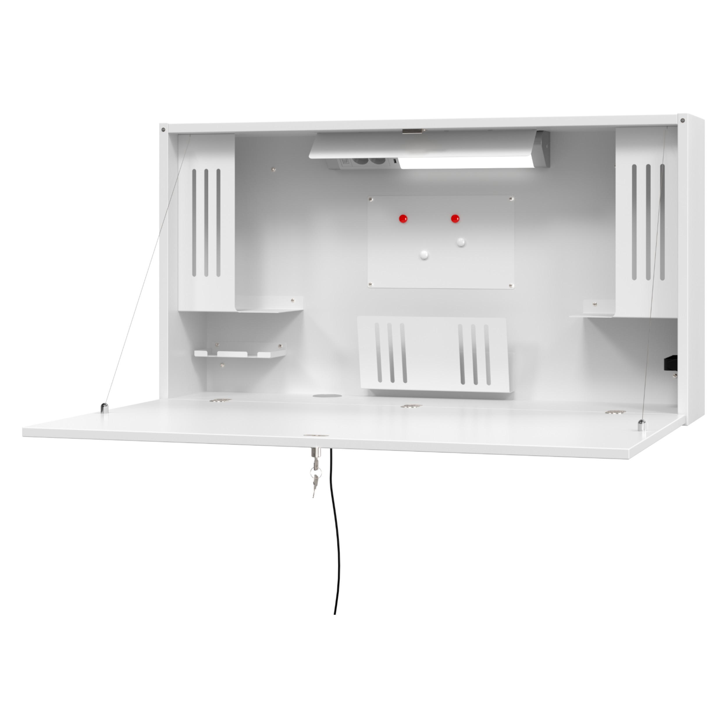 WANDSCHREIBTISCH WO 26/120/65 cm in Weiß - Weiß, Holzwerkstoff (26/120/65cm) - bümö