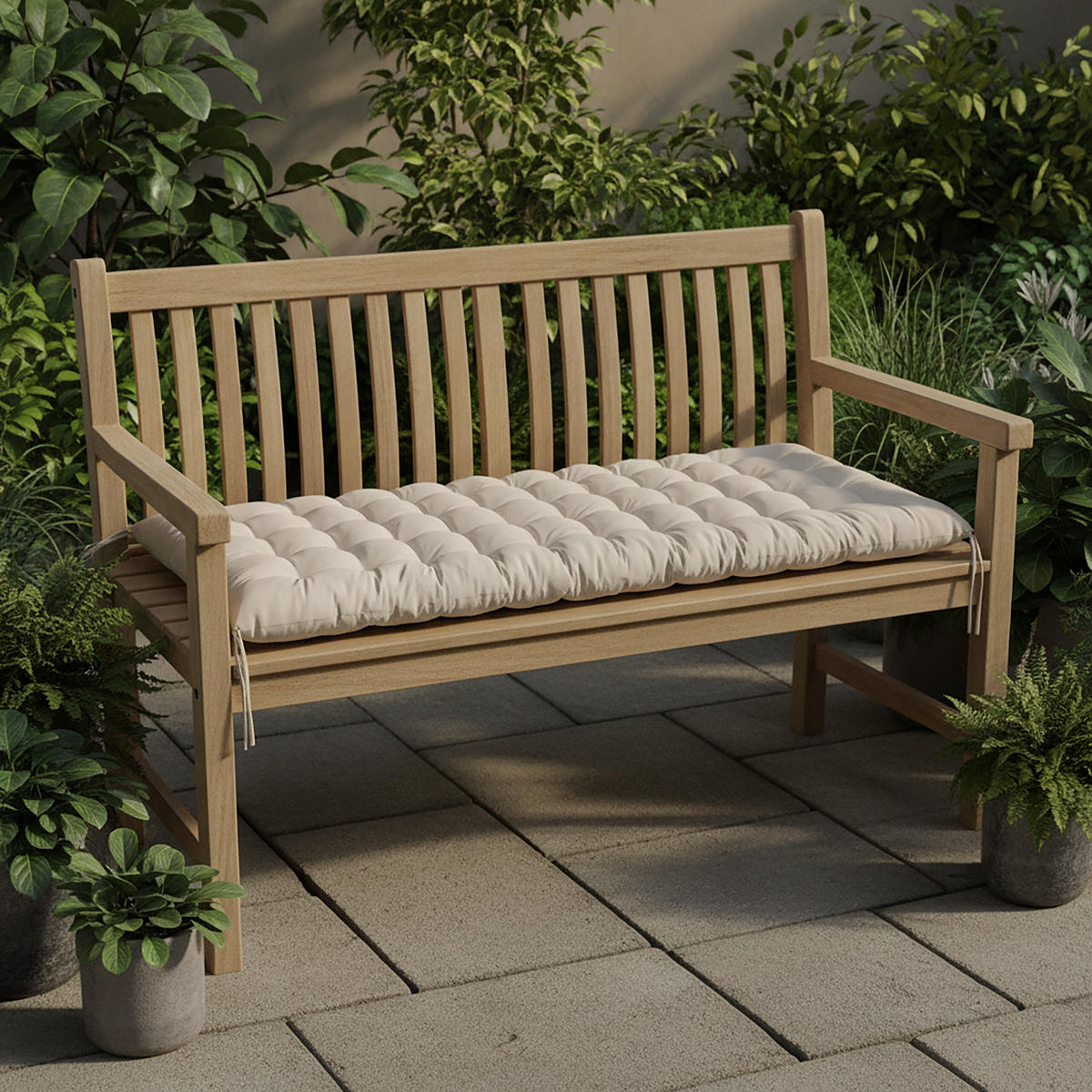 LAVIČKOVÝ sedák - béžová, textil/plast (70/8/180cm) - Relaxdays