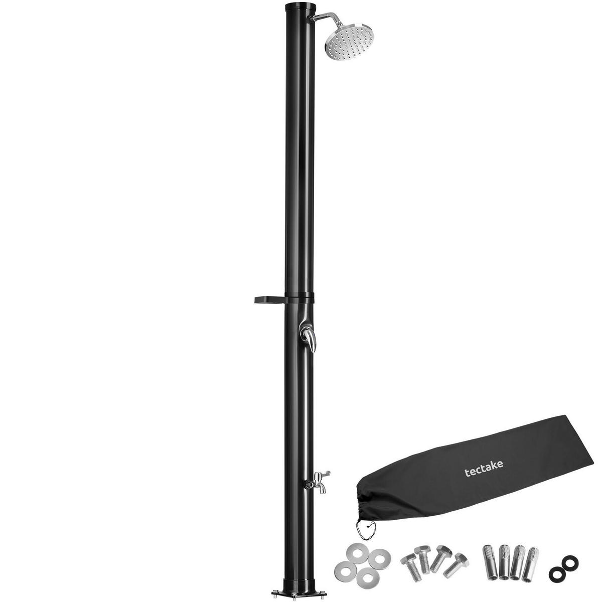 SOLARDUSCHE Tinto, extra Wasserhahn, inklusive Schutzhülle, schwarz - Schwarz, Kunststoff (15.5/221/42.5cm) - tectake
