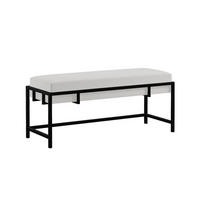 POLSTERBANK LAMO 100 Hellgrau, Schwarzes Gestell - Hellgrau/Schwarz, Textil/Metall (100/45/35cm) - Bettso