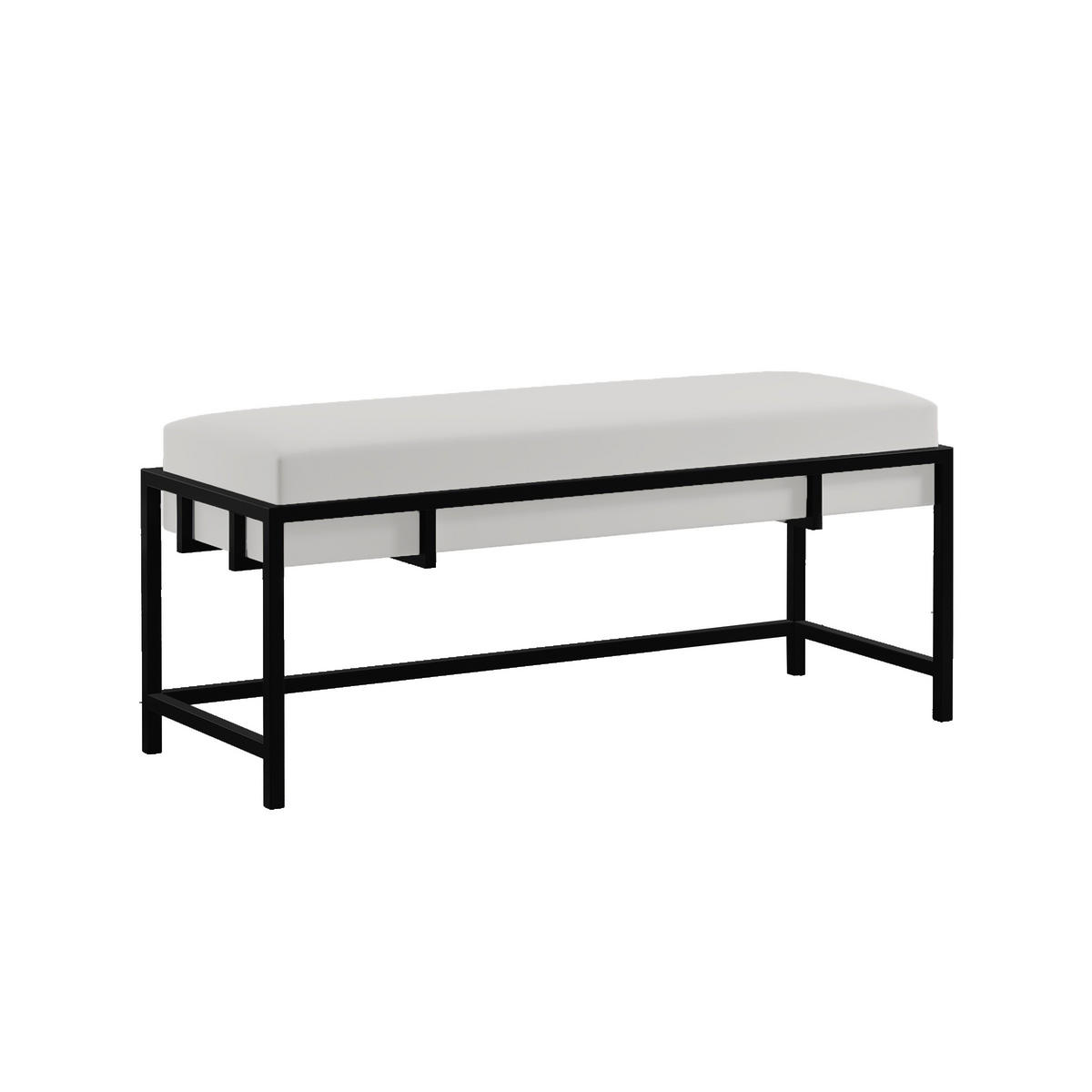 POLSTERBANK LAMO 100 Hellgrau, Schwarzes Gestell - Hellgrau/Schwarz, Textil/Metall (100/45/35cm) - Bettso