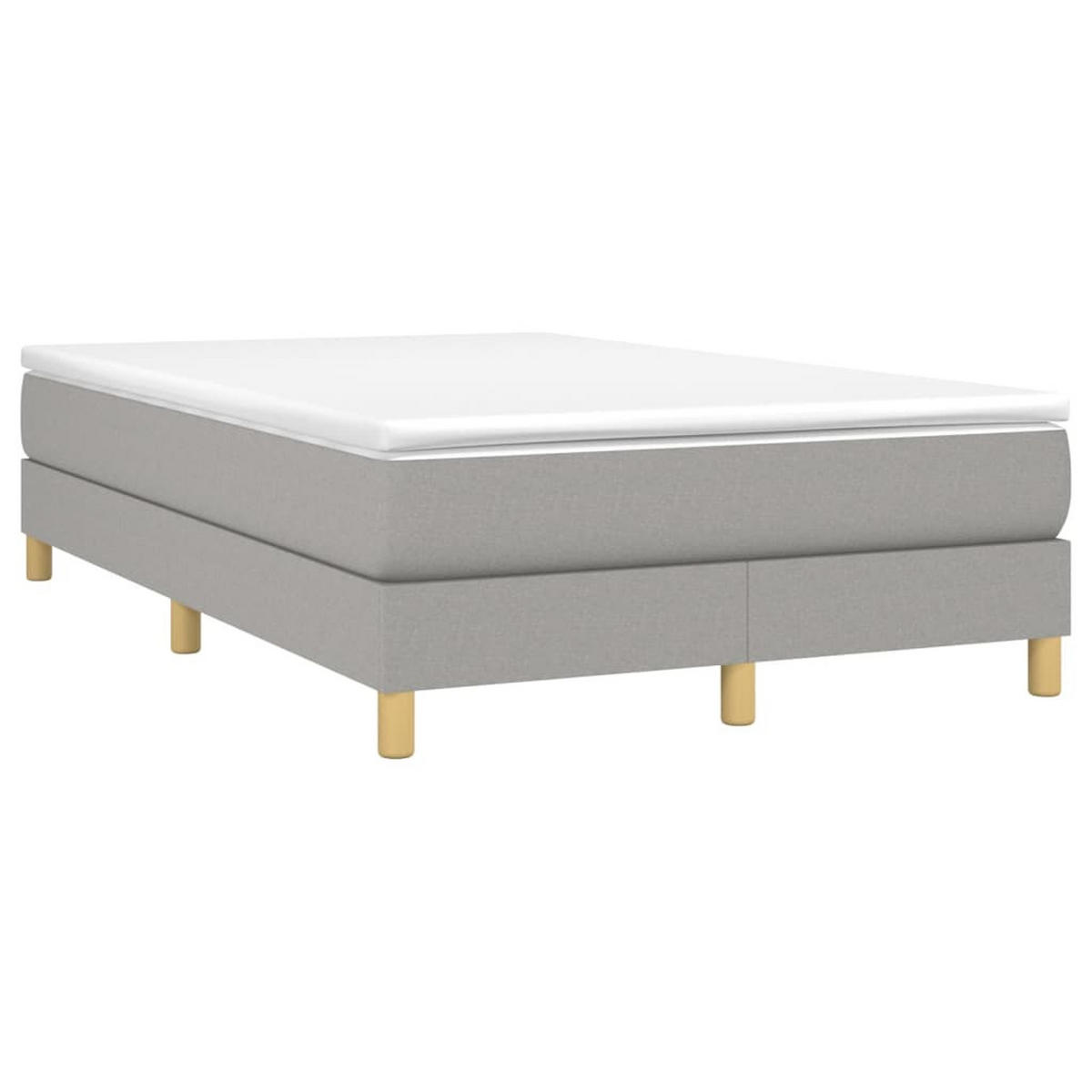 BOXBETT Mit Matratze Hellgrau 120/200 Cm Stoff - Weiß, Textil (120/200cm) - vidaXL