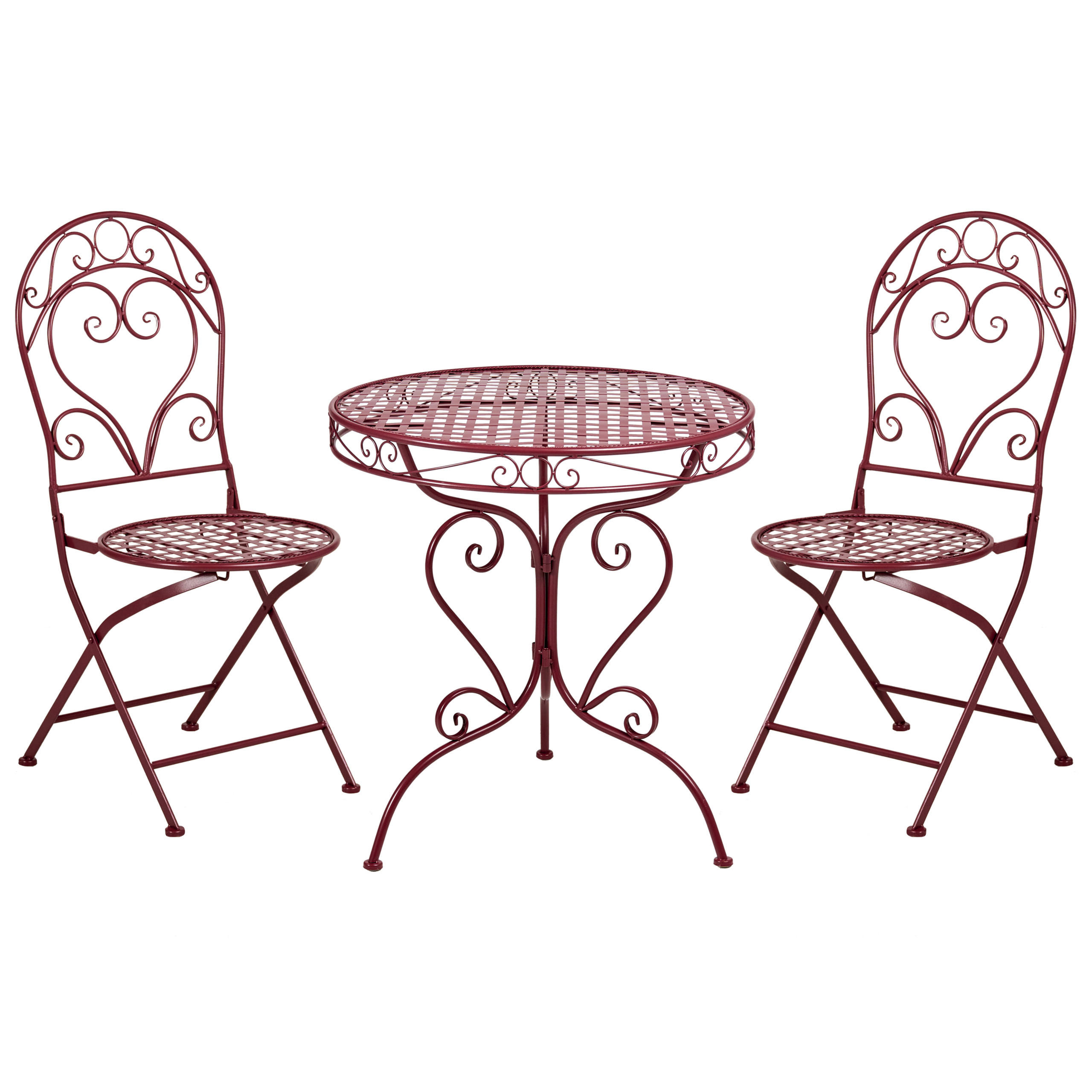 SET BISTRO roșu Albinia - roșu închis, metal - Beliani