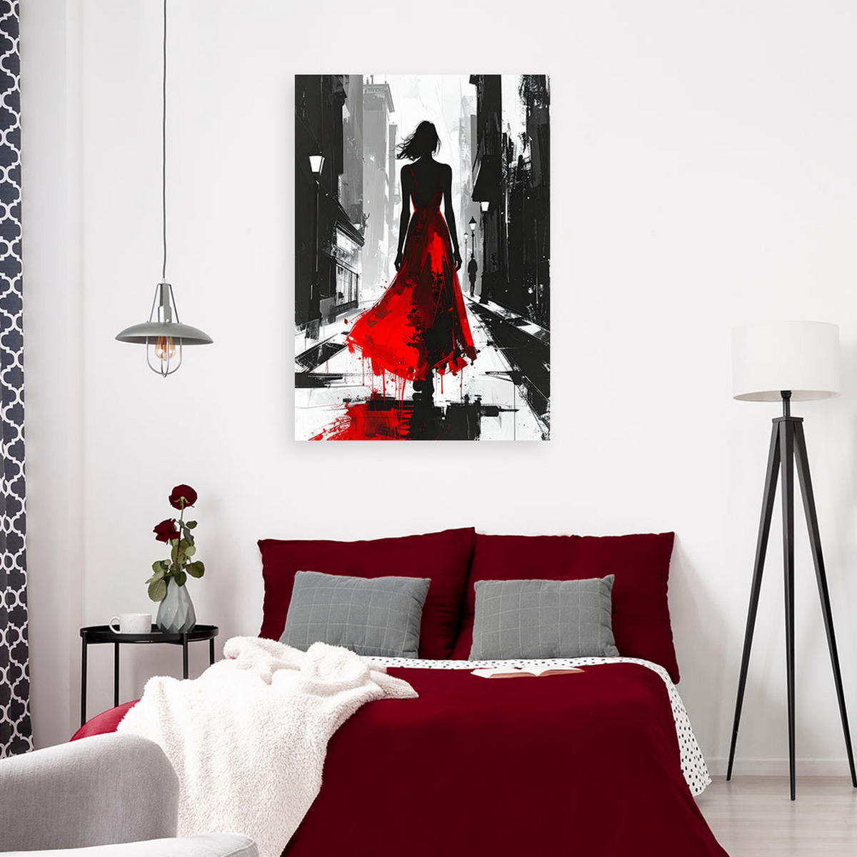 LEINWANDBILD Menschen & Charaktere 80x120cm - Rot, Textil (80/120cm) - Feeby