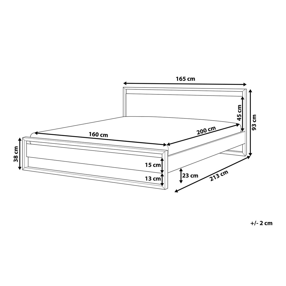 HOLZBETT 160/200cm Dunkler Holzfarbton Giulia - Dunkelbraun, Holz (160/200cm) - Beliani