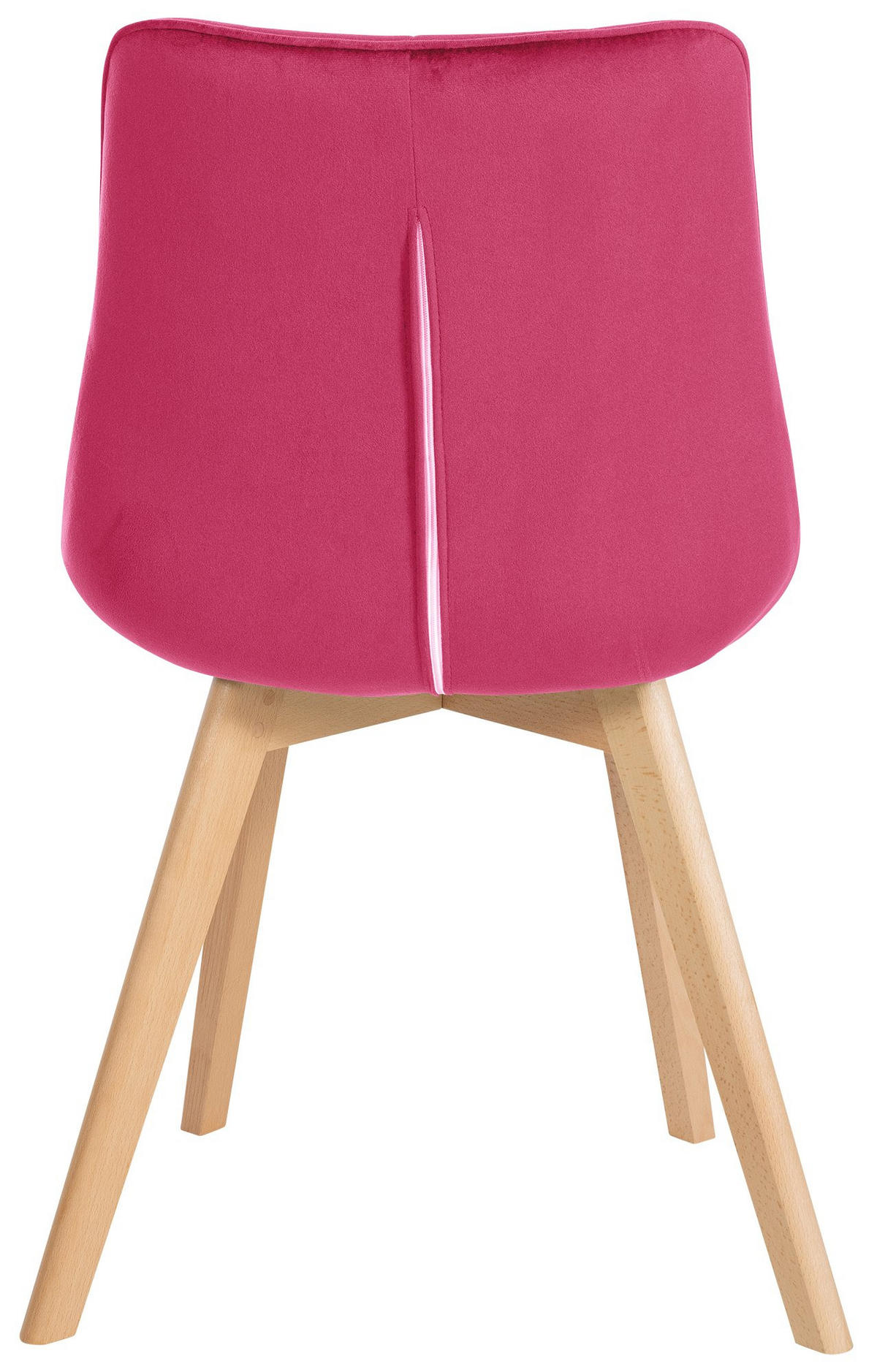 STUHL Samt rot - Eukalyptusholzfarben/Rot, Holz/Textil (54/84/63cm) - CLP