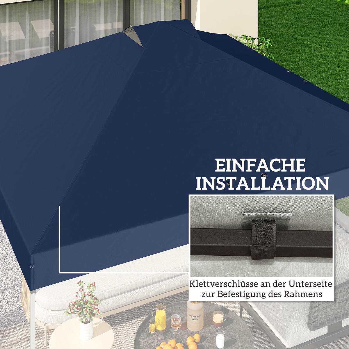 ERSATZDACH 210D-Oxford-Stoff Blau - Blau, Textil (300/25/300cm) - Outsunny