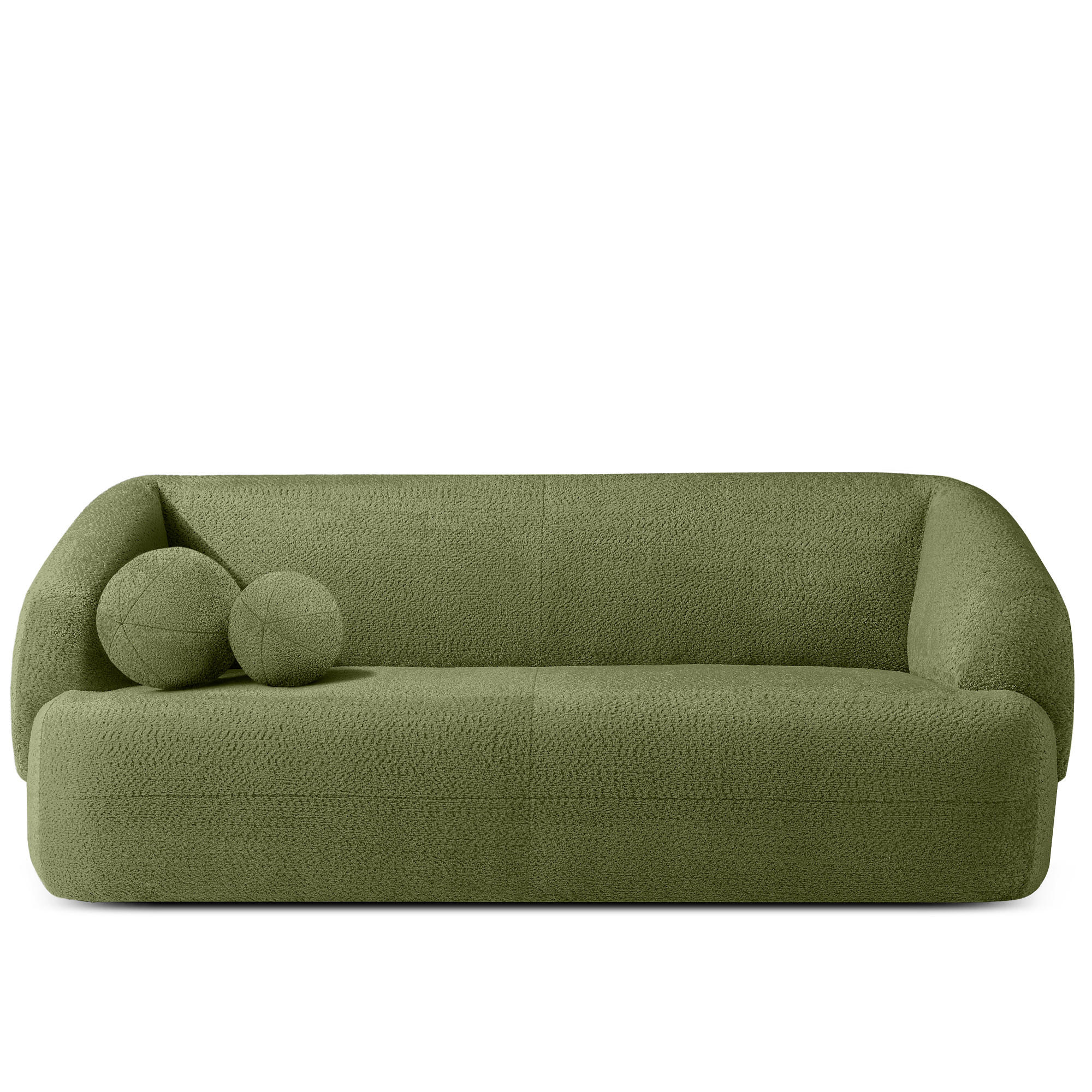 EINZELSOFA VIRA, Oliv, Chenille - Schwarz/Olivgrün, Holz/Holzwerkstoff (210/84/100cm) - KONSIMO®