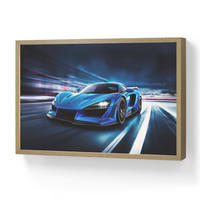 DOBÍJECÍ NOČNÍ LAMPIČKA Auto - Modrá - Chlapci - Dítě 60x40 cm - modrá, kompozitní dřevo (8/60/40cm) - OnlyWow