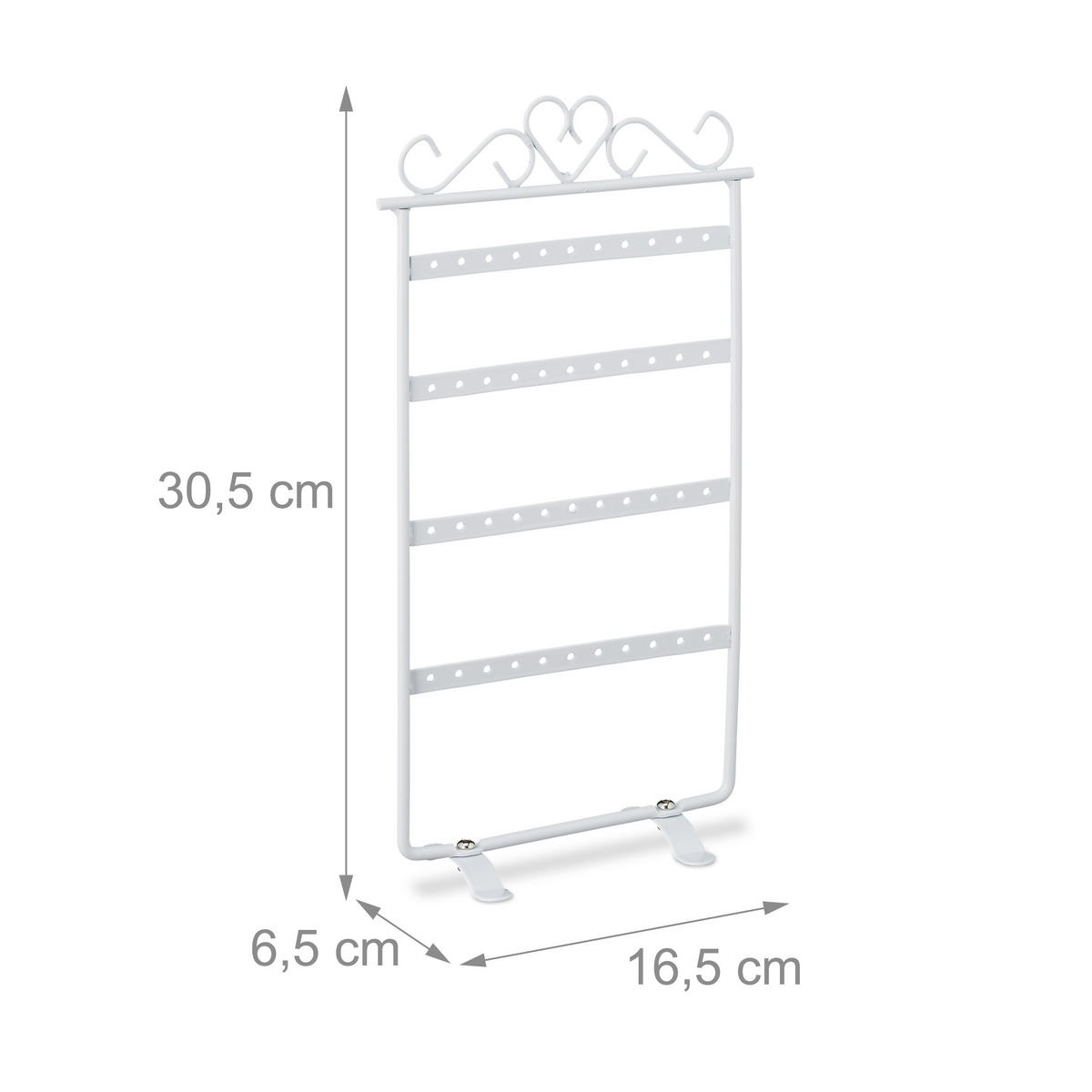 OHRRINGHALTER Metall - Weiß, Metall (16.5/30.5/6.5cm) - Relaxdays