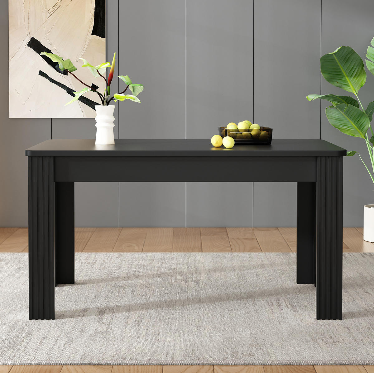 ESSTISCH 116/65/75 cm schwarz aus Spanplatte mit pflegeleichter Tischplatte - Schwarz, Holzwerkstoff (116/65/75cm) - OKWISH