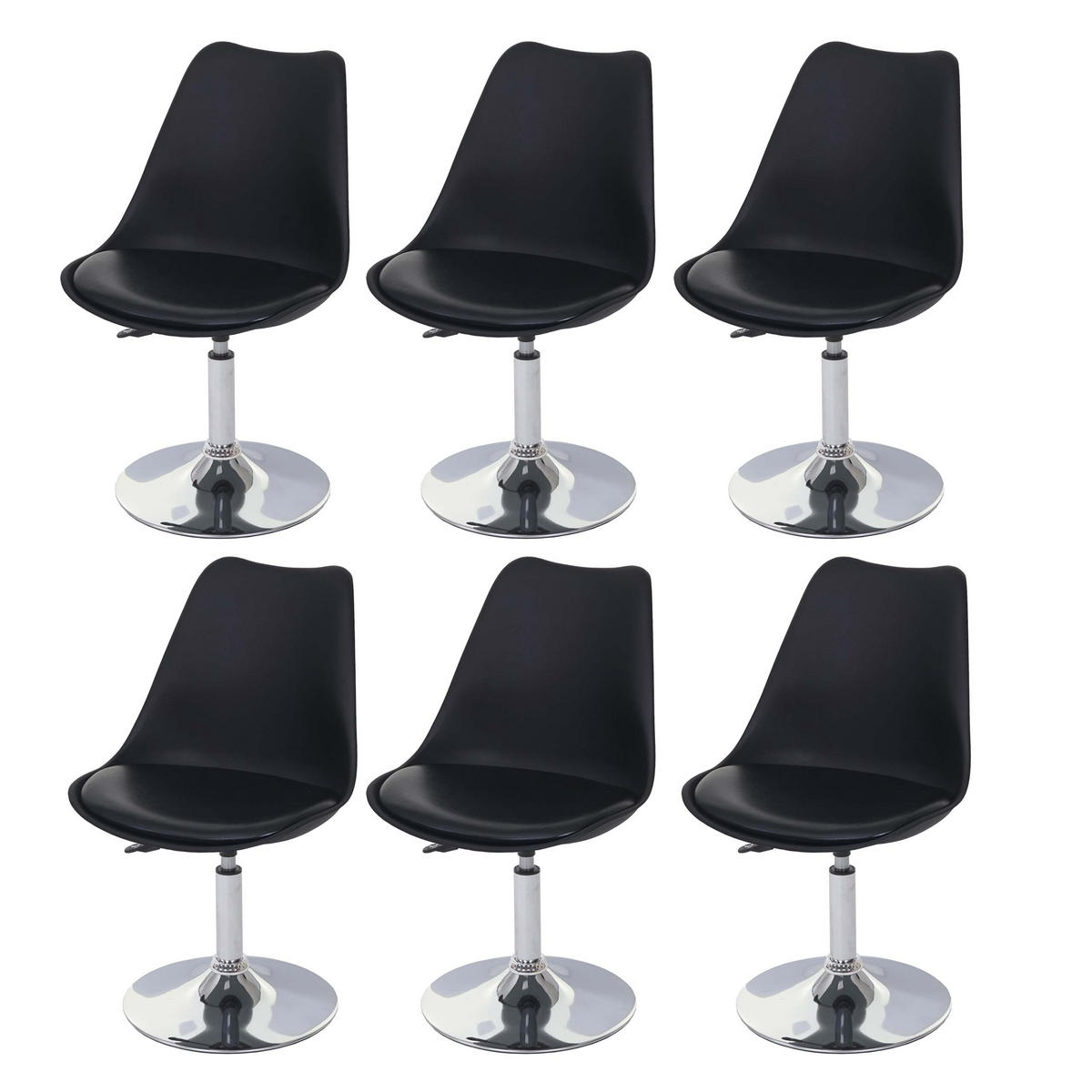 ESSZIMMERSTUHL Schwarz 6er-Set - Schwarz, Textil (48/80/54cm) - MCW