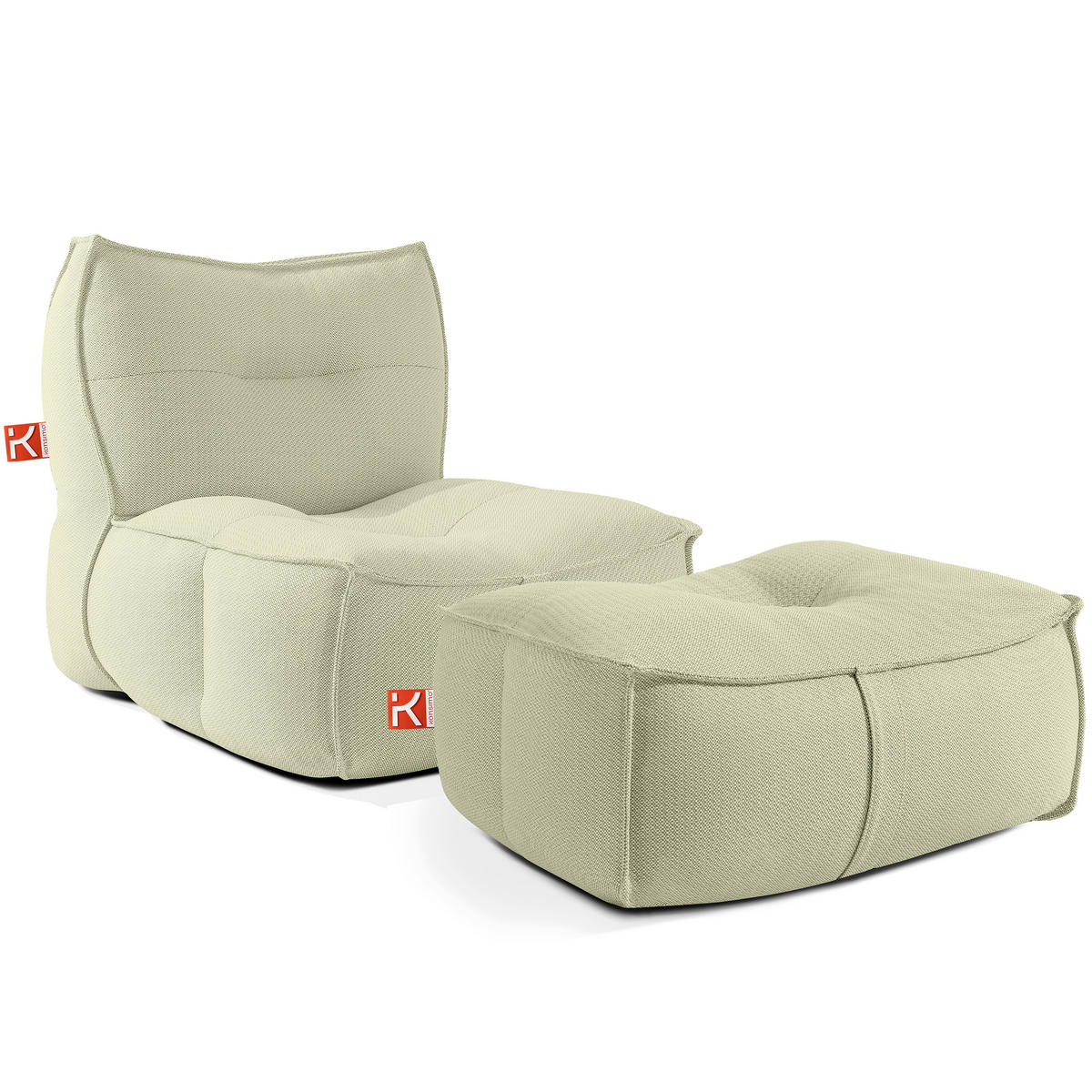 GARTENLOUNGE-SET LOVIA, Möbel-Set, Hellgrün/Weiß - Hellgrün, Textil (90/82/106cm) - KONSIMO®