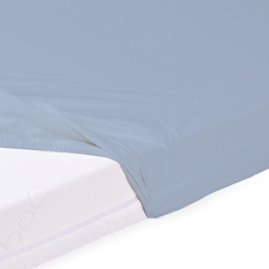 BETTLAKEN Bamboo Baby mit Gummizug - Blau, Textil (60/120cm) - Mr Mattress