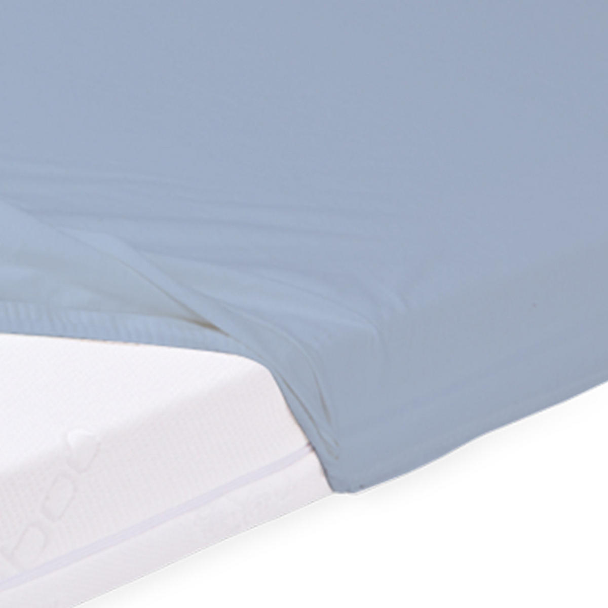 BETTLAKEN Bamboo Baby mit Gummizug - Blau, Textil (70/140cm) - Mr Mattress