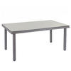 POLY-RATTAN-GARTENTISCH rechteck Grau - Grau, Kunststoff (90/160/74cm) - MCW