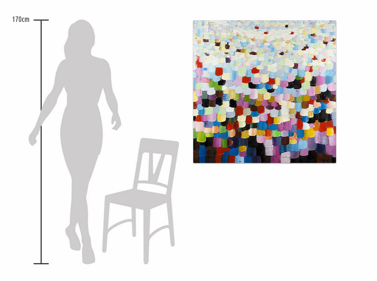 ÖLGEMÄLDE 80/80 cm - Multicolor, Holz/Textil (1.54/80cm) - KUNSTLOFT