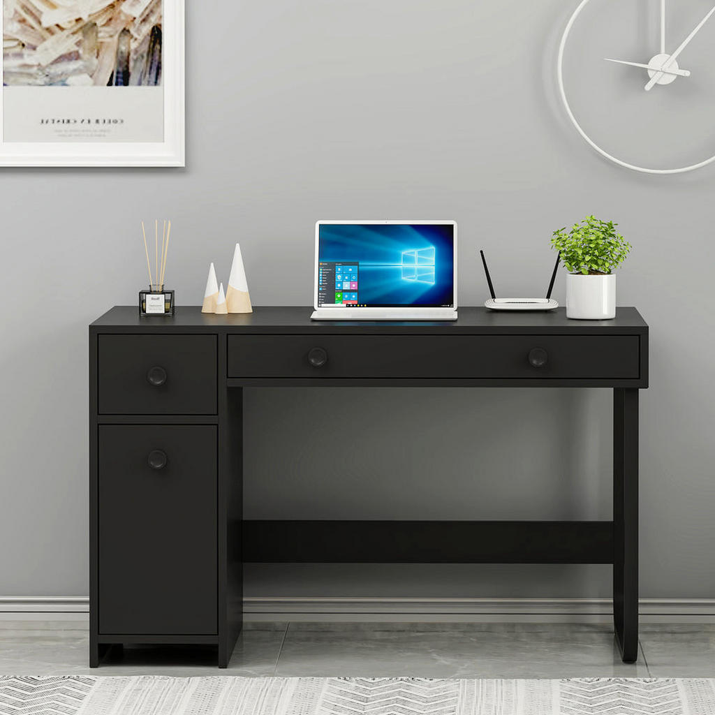 Thumbnail - moebel17 Schreibtisch, Schwarz, Holzwerkstoff, 2 Schubladen, Rechteckig,Rechteckig, 120x73.8x60 cm, Arbeitszimmer, Schre...
