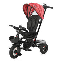 DREIRAD Zippy 3 in 1 rot umkehrbarer Sitz umbaubar Luftreifen Freilauf Gurt - Rot, Metall (92/50/100cm) - Lorelli