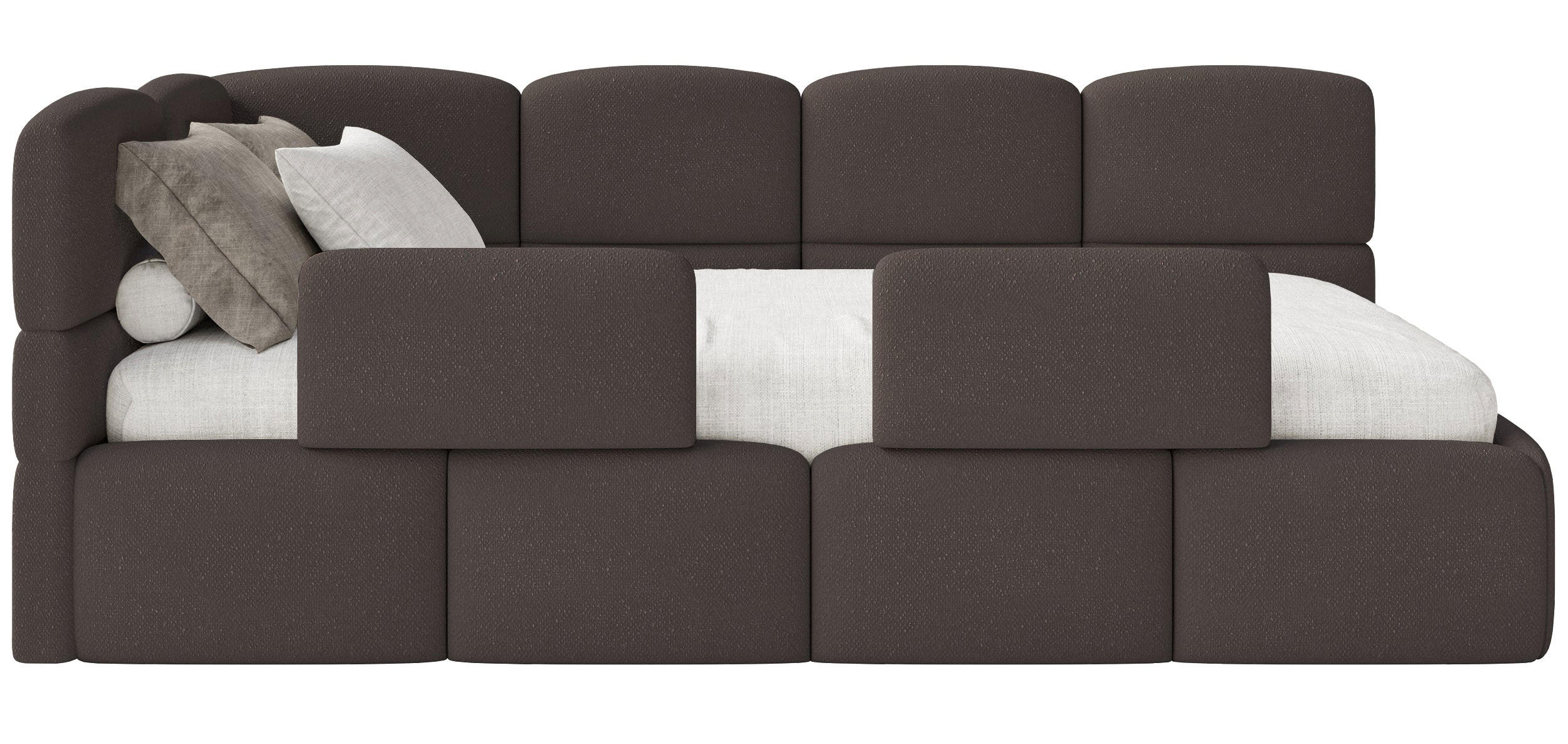 KINDERBETT Cloudy Braun 120 x 200 cm - Schwarz/Braun, Kunststoff/Textil (120/200cm) - Selsey
