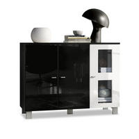 SIDEBOARD Denjo Tür in Weiß Hochglanz - Weiß Hochglanz, Holzwerkstoff (107/81/35cm) - Vladon