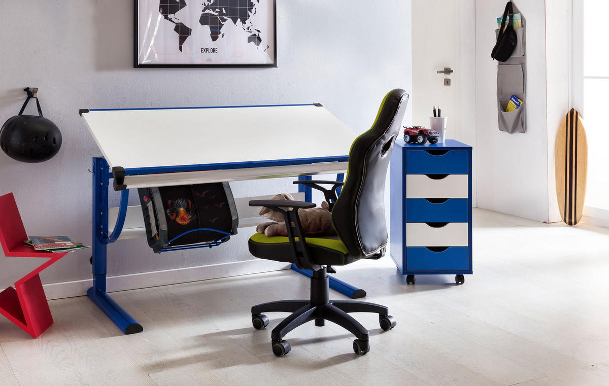KINDERDREHSTUHL Racing Ergonomisch Höhenverstellbar FAST, Grün 60x60x112 cm - Schwarz/Grün, Kunststoff/Textil (60/112/60cm) - KADIMA DESIGN