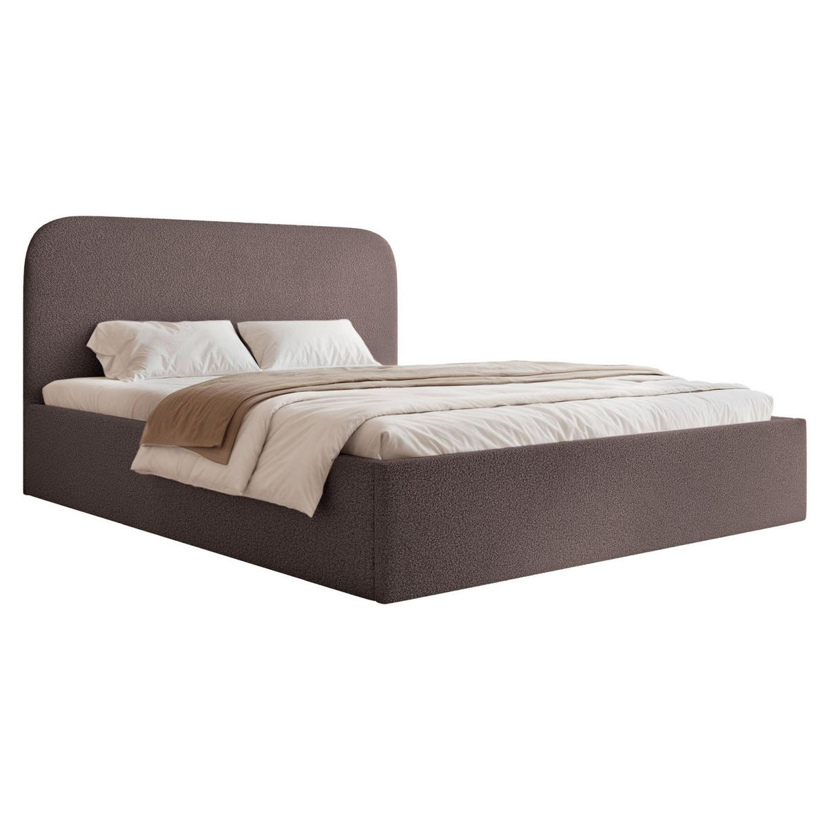 POLSTERBETT Sonvivo Braun Bouclé 160x200 cm - Braun, Kunststoff/Textil (160/200cm) - Selsey