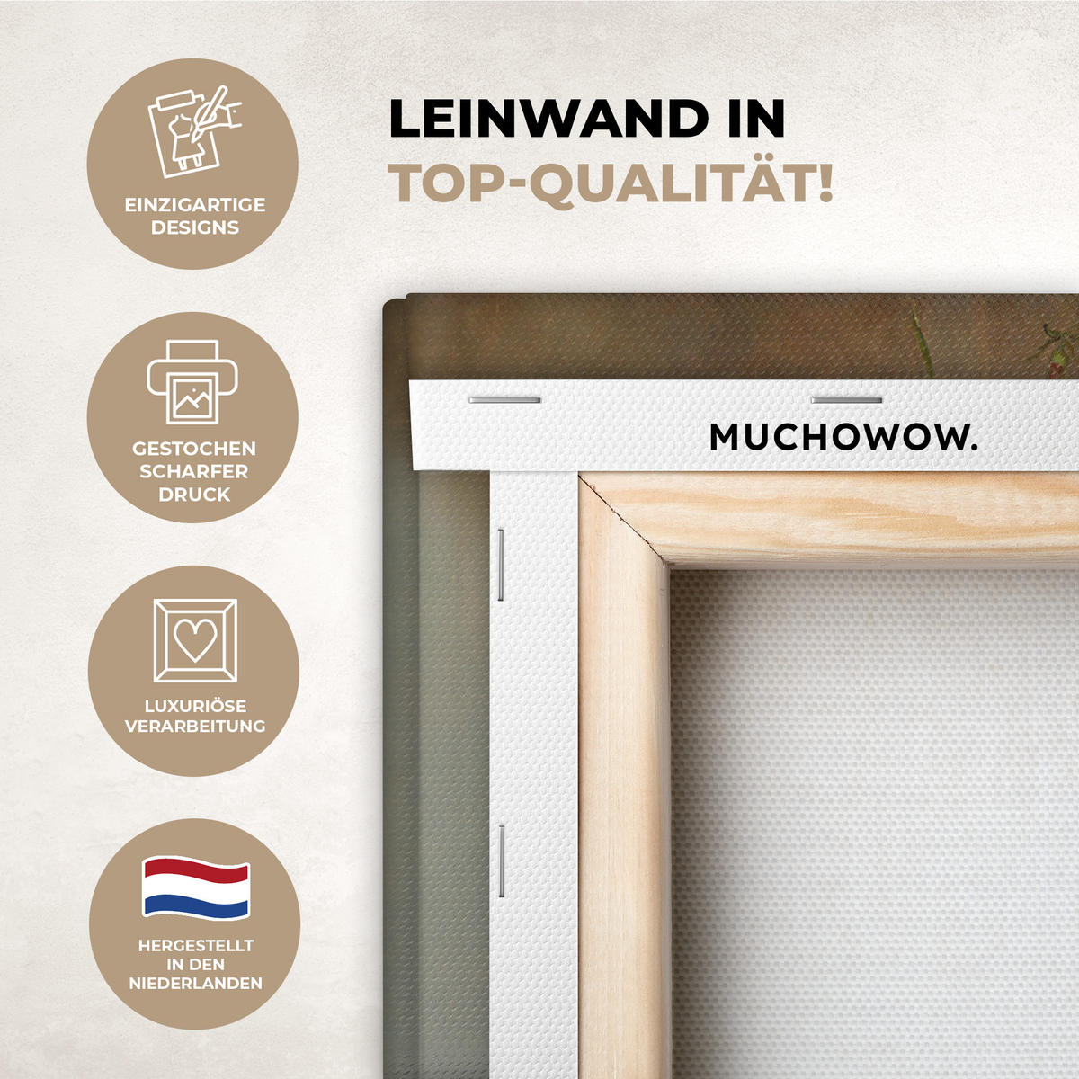 LEINWANDBILD Alte Meister - Blumen - Balthasar van der Ast Wandbild 40x30 cm - Hellbraun, Textil (40/30cm) - MuchoWow