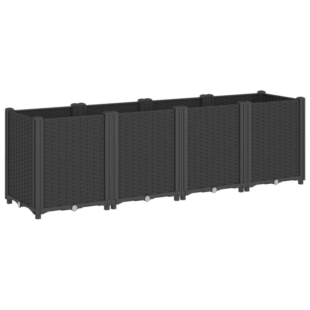PFLANZKÜBEL Schwarz 160/40/53 Cm PP - Schwarz, Kunststoff (40/53/160cm) - vidaXL