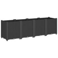 PFLANZKÜBEL Schwarz 160/40/53 Cm PP - Schwarz, Kunststoff (40/53/160cm) - vidaXL