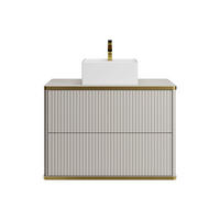 EINZELWASCHTISCH - 80 cm x 47 cm - Holz, Platte - Beige - KELIZA - Beige, Holz (80/54/47cm) - Vente-Unique