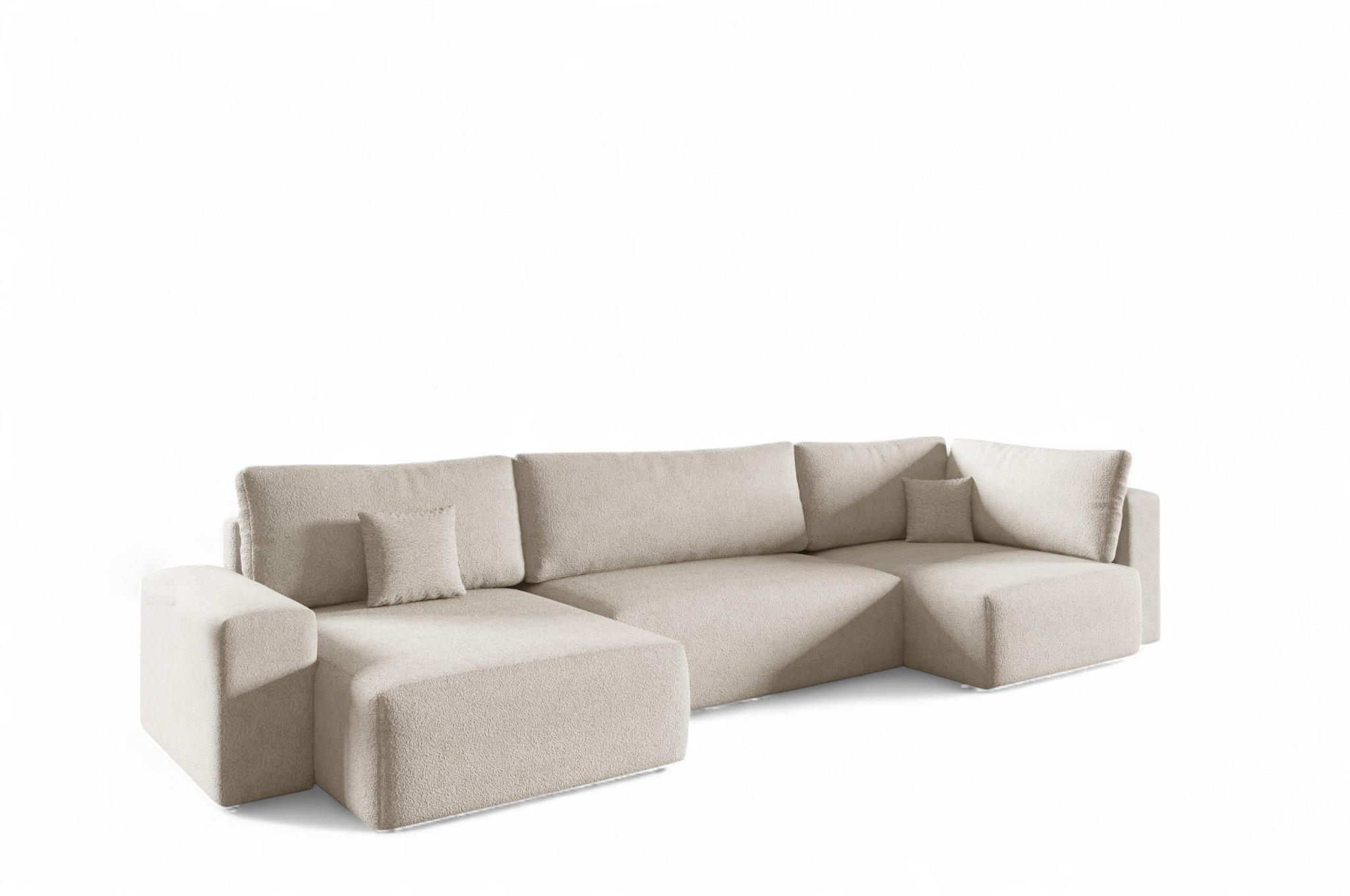 WOHNLANDSCHAFT Arona Xl - Creme, Holzwerkstoff/Textil (148/70/397cm) - Fun Möbel