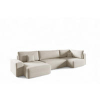 WOHNLANDSCHAFT Arona Xl - Creme, Holzwerkstoff/Textil (148/70/397cm) - Fun Möbel