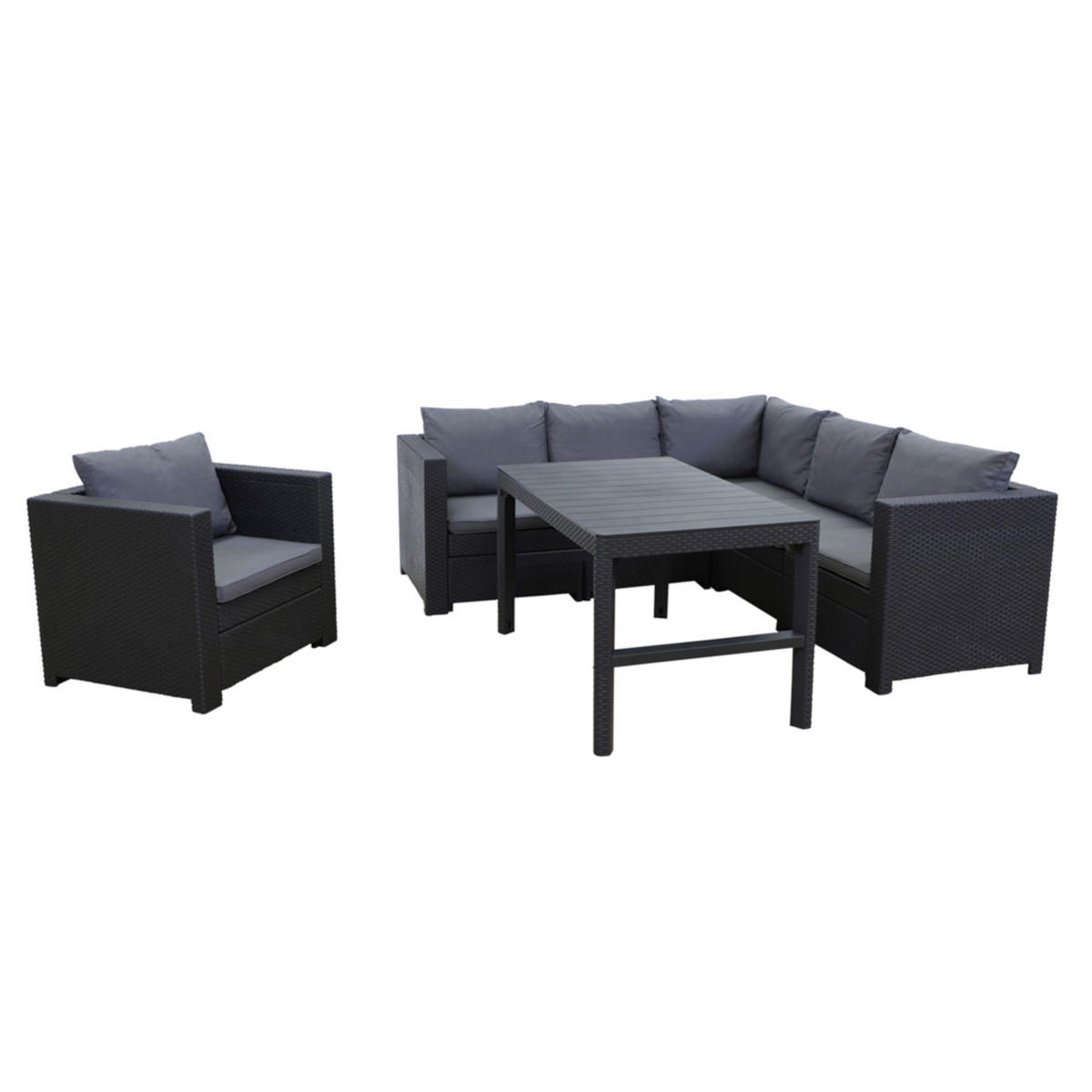 LOUNGESET Provence Inkl. Kissen in anthrazit - Grau, Kunststoff - Keter