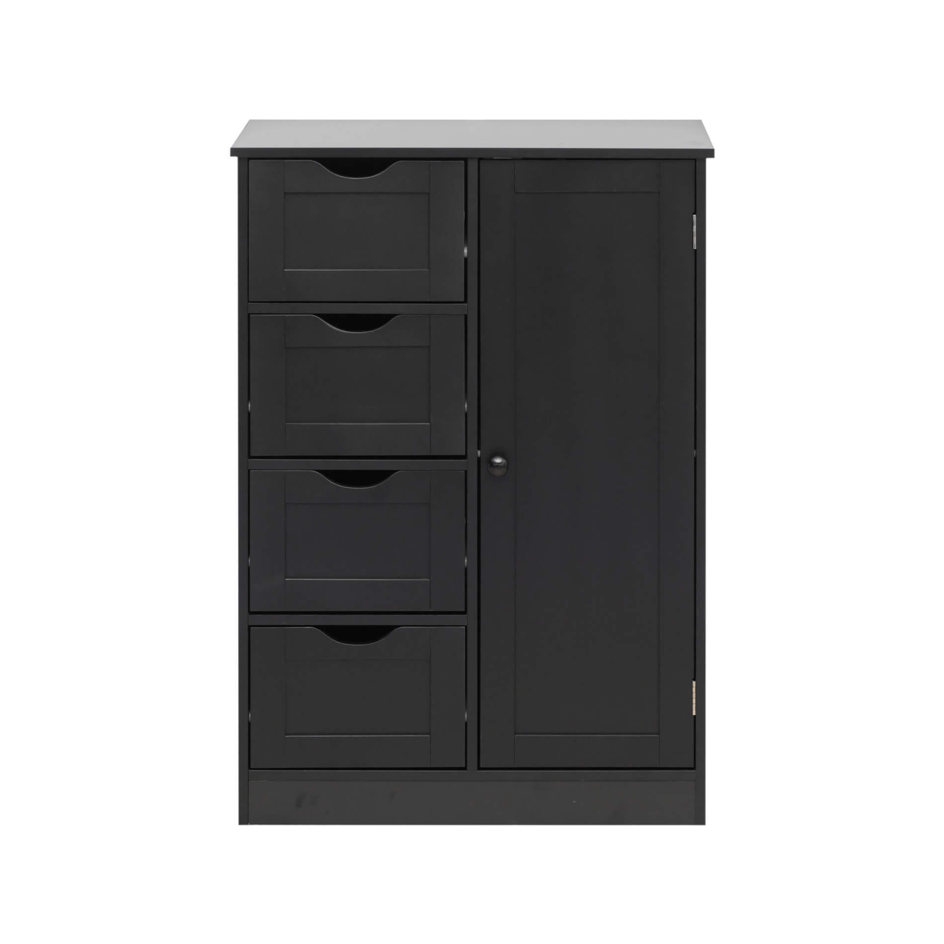 Mobili Rebecca Kommode Schwarz 30x82x56 cm