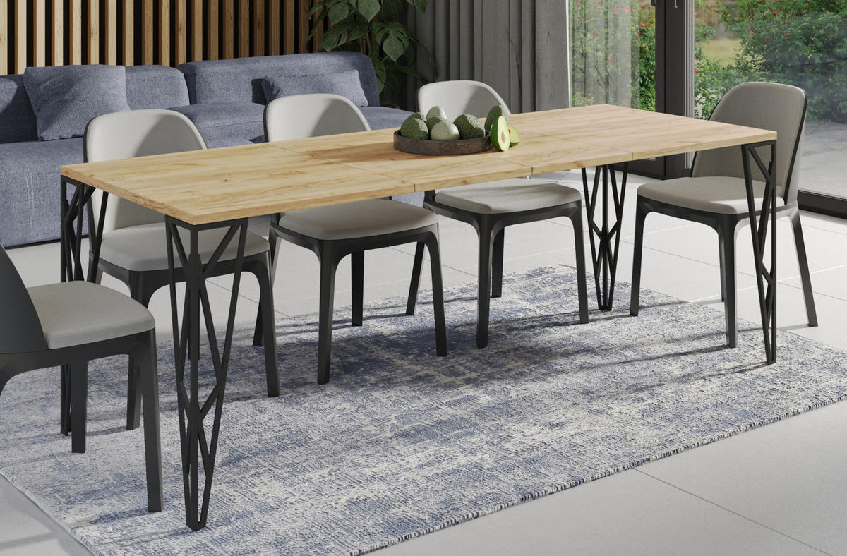 ESSTISCH Rulo bis 210 cm - Eiche Bianco, Holzwerkstoff (130/80/76cm) - Endo-Moebel