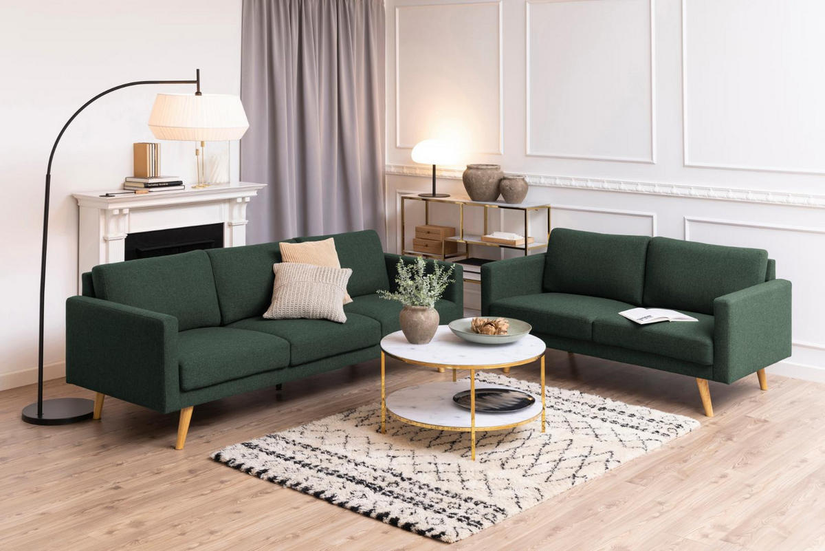 COUCHTISCH Ø80 cm weiss Marmorprint, goldenes Chrom - Weiß, Holzwerkstoff (80/80/45cm) - ebuy24