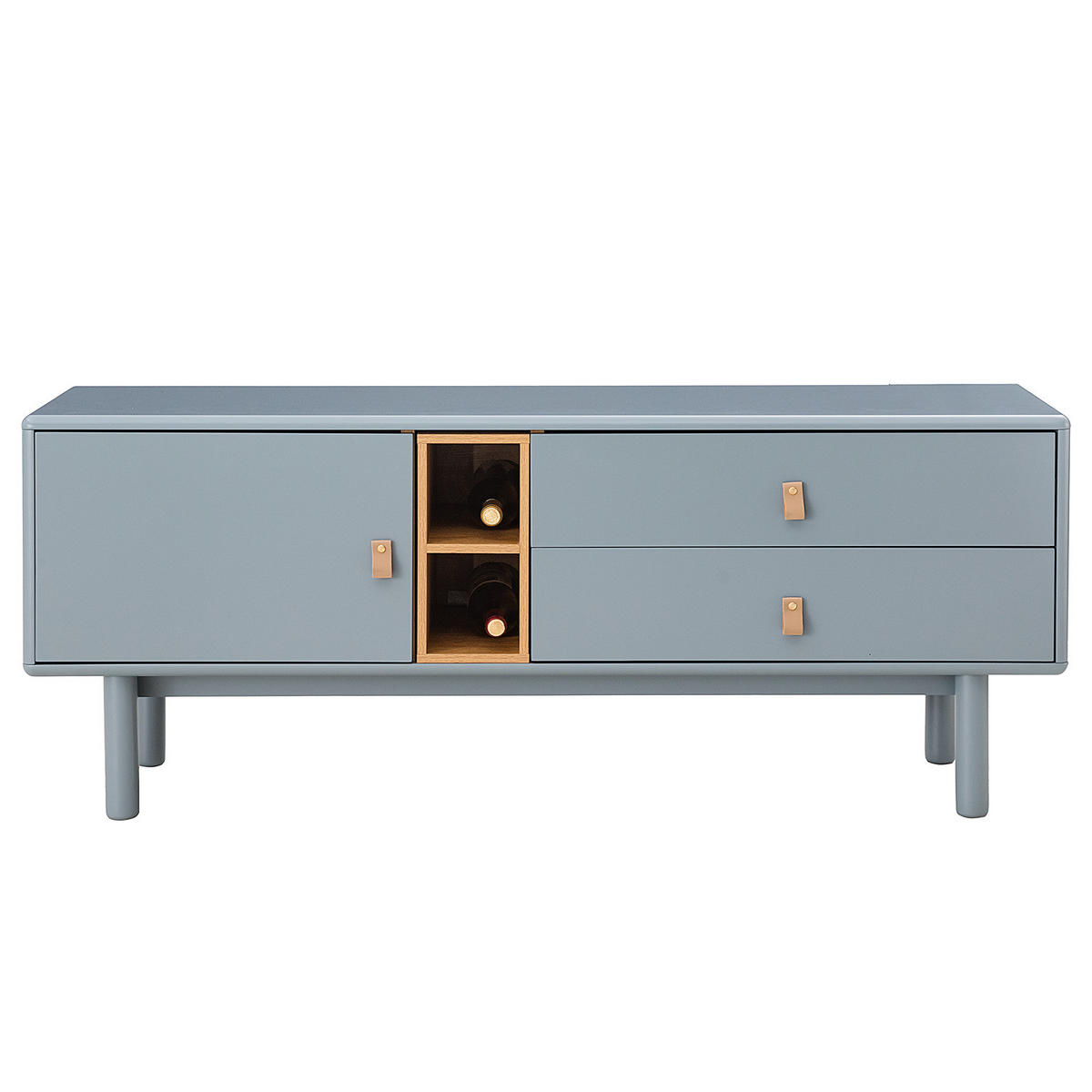 TV-LOWBOARD - 140 cm - Blaugrau/Braun, Holz/Holzwerkstoff (140/55/40cm) - home24
