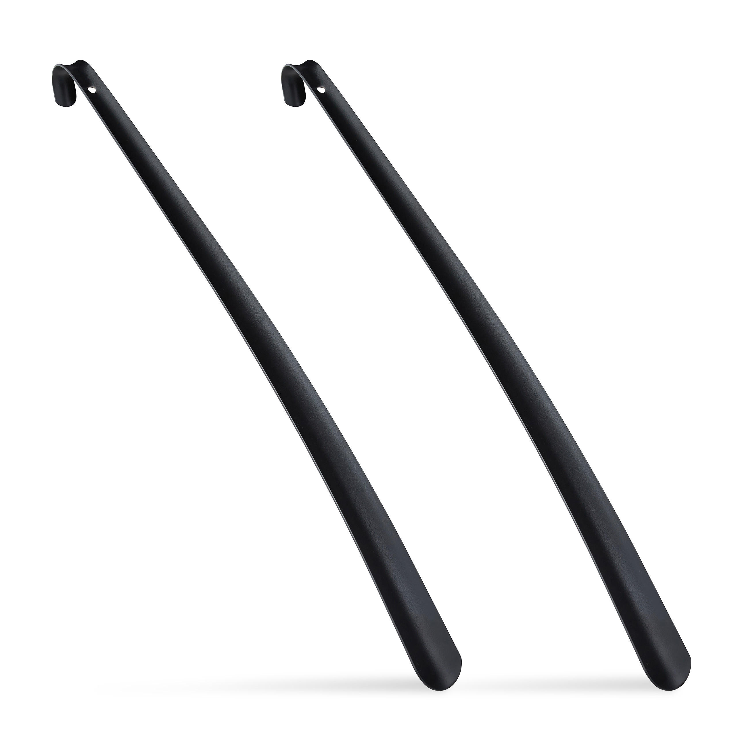 2XSCHUHLÖFFEL - Schwarz, Metall (4/58/4.5cm) - Relaxdays