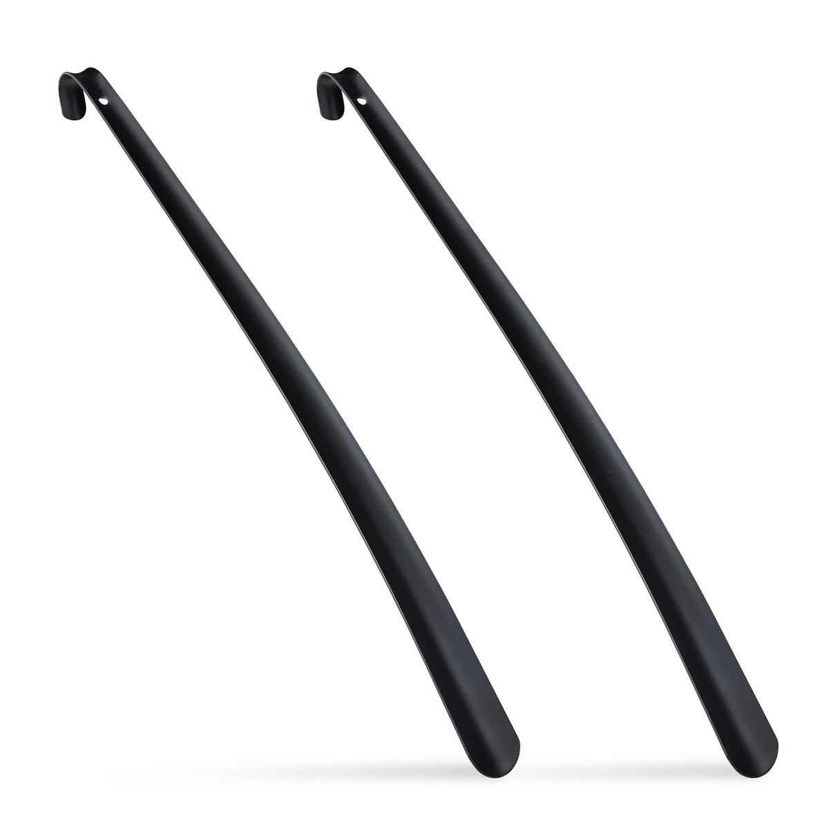 2XSCHUHLÖFFEL - Schwarz, Metall (4/58/4.5cm) - Relaxdays