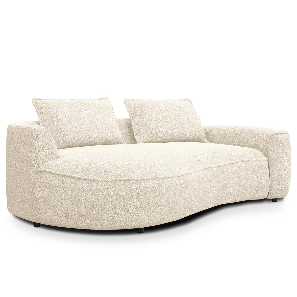 2,5-SITZER SOFA - Creme/Schwarz, Textil (217/82/156cm) - home24