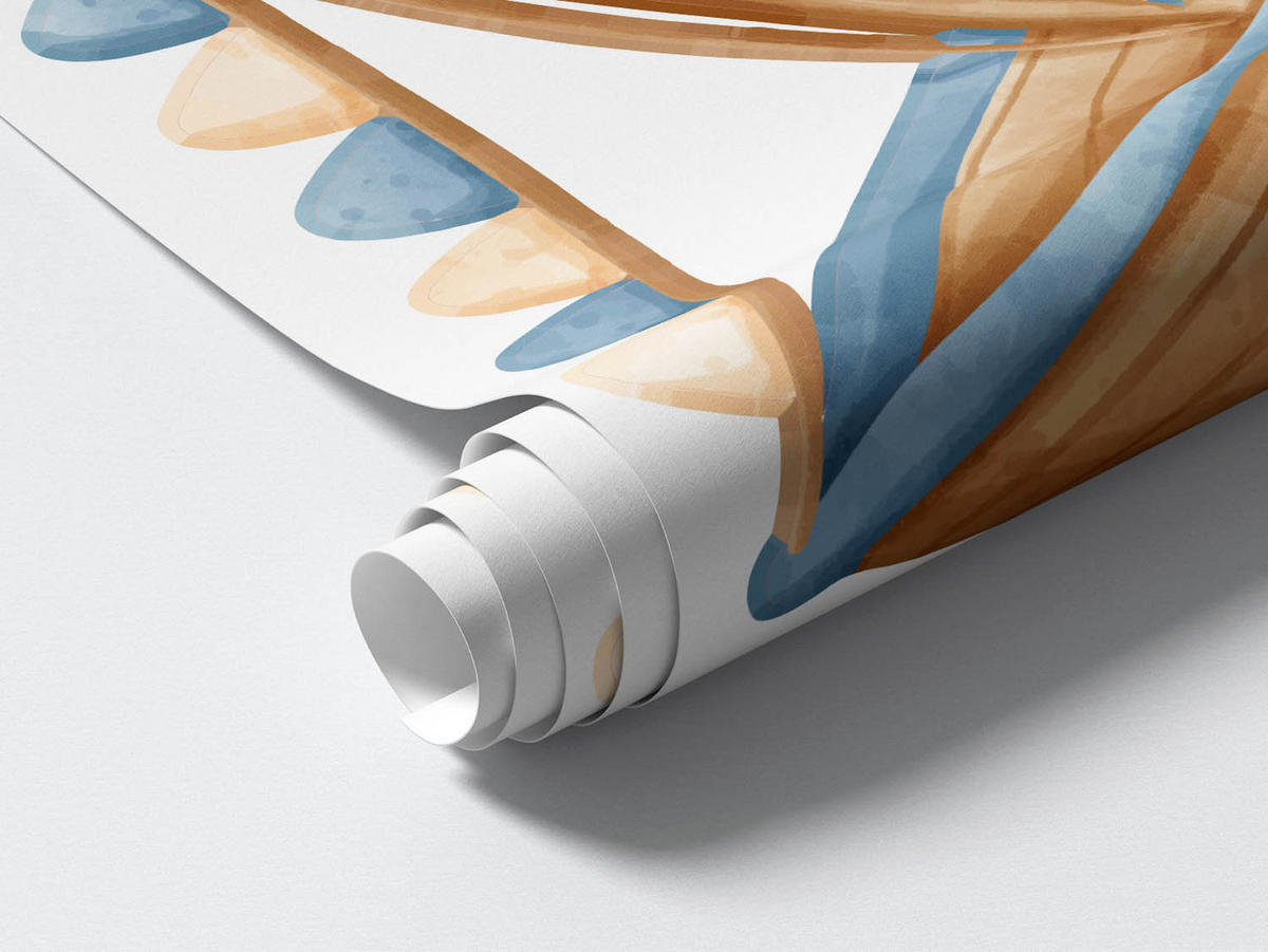 WANDAUFKLEBER 100x132cm - Tiere und ein Boot - Multicolor, Kunststoff (100/132/0.1cm) - Wallfluent