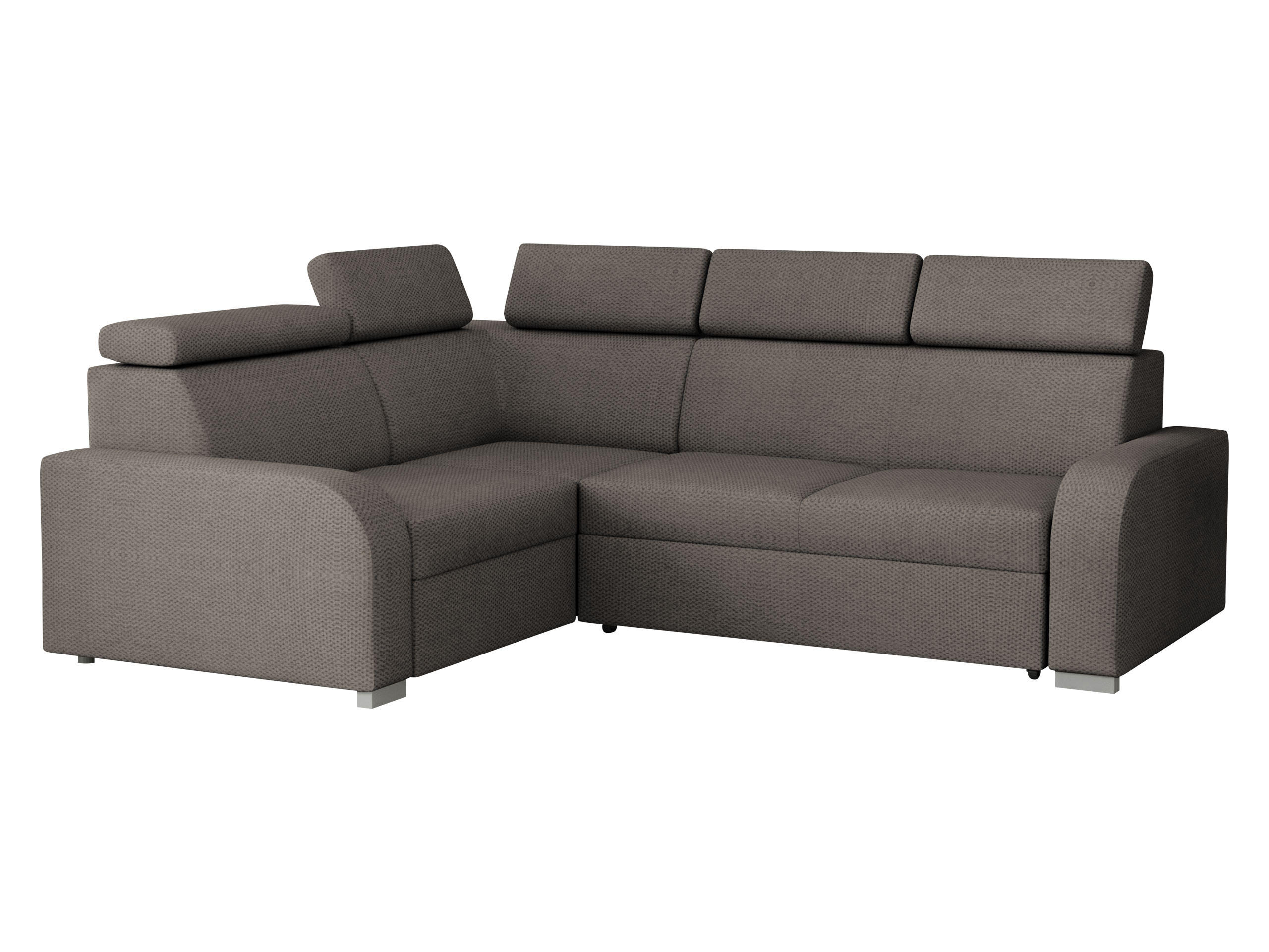 ECKSOFA Oslo 2rR1 80 - Silberfarben/Braun, Holz/Kunststoff (250/200cm) - MIRJAN24