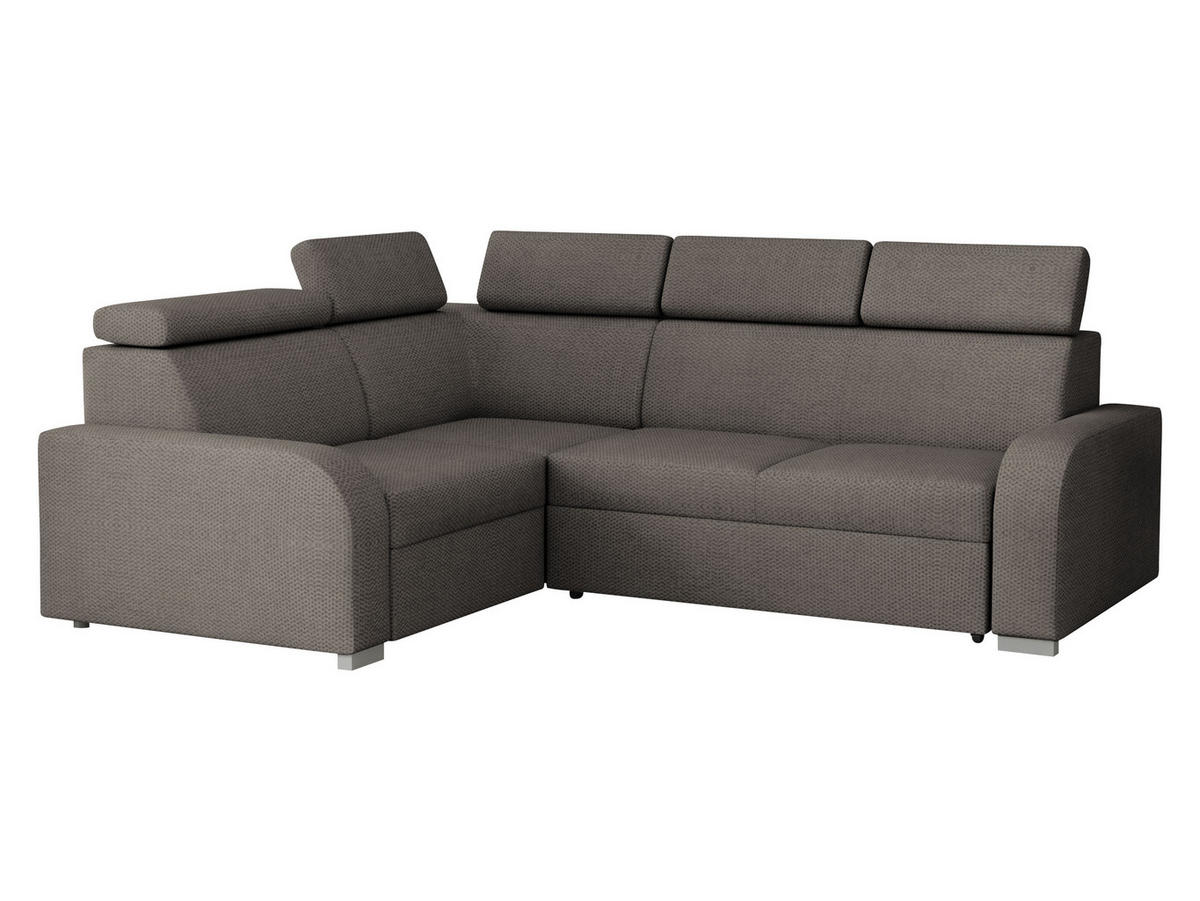 ECKSOFA Oslo 2rR1 80 - Silberfarben/Braun, Holz/Kunststoff (250/200cm) - MIRJAN24