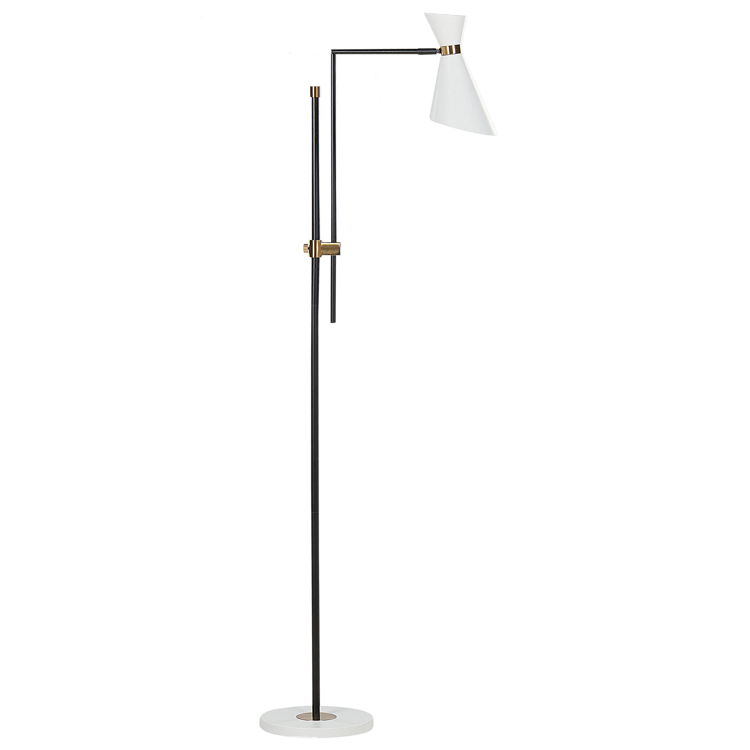 STEHLAMPE Weiß/Schwarz/Gold Melawi - Goldfarben/Schwarz, Metall (30/57/180cm) - Beliani