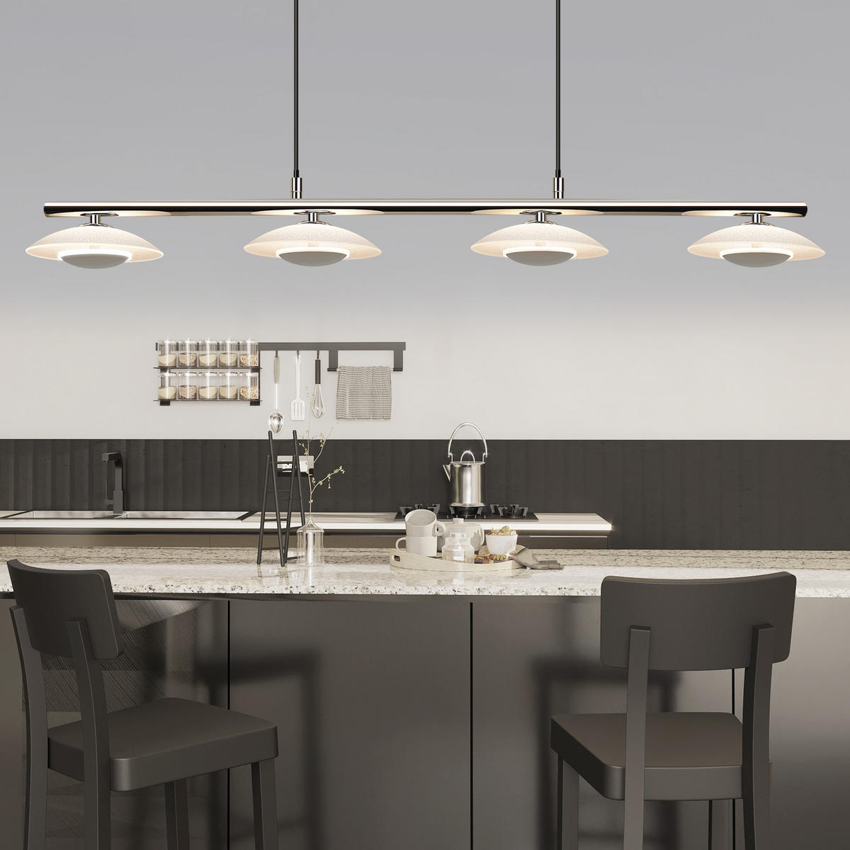 HÄNGELEUCHTE Zorvq 35/133/64 cm - Alufarben, Metall (64/35/133cm) - ZMH