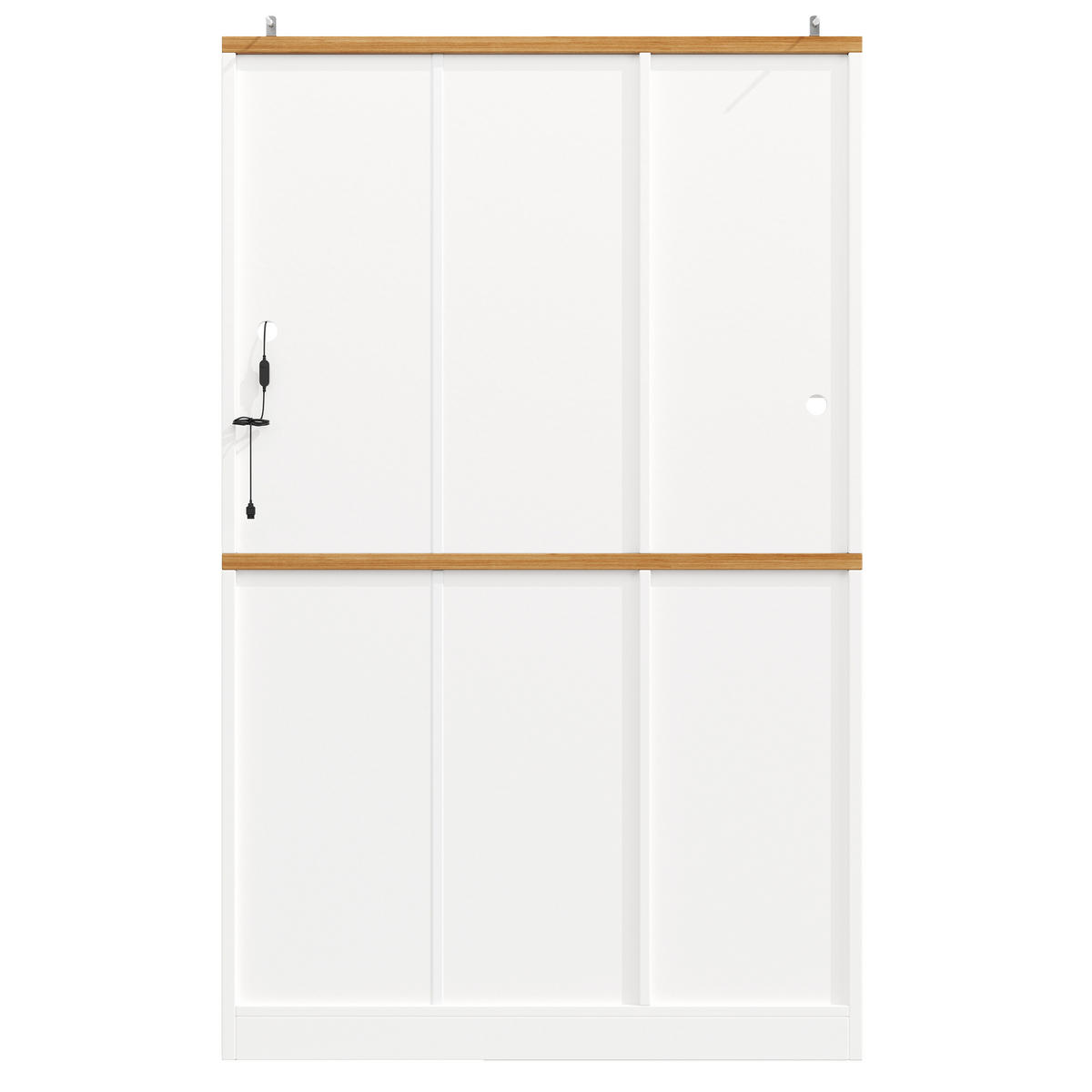 KÜCHENSCHRANK LED 104x40x180Cm Vitrine Weiß Schwarz - Weiß, Metall (104/180/40cm) - FLIEKS