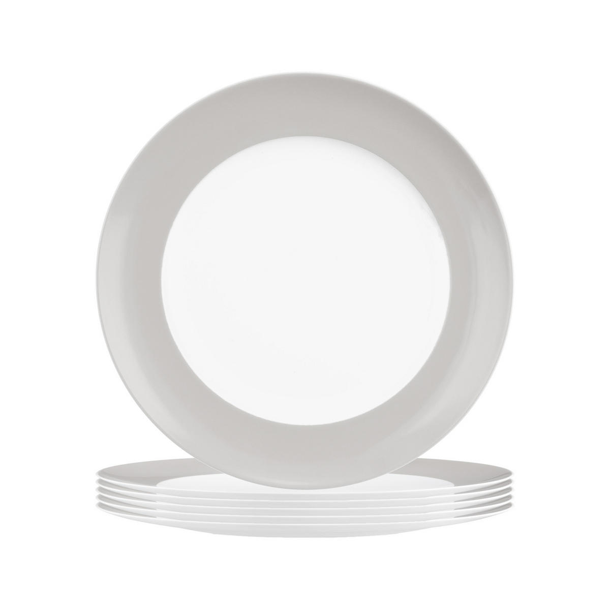 FRÜHSTÜCKSTELLER Liberty Pure Colors New Grey ø 22,5 cm 6er Set - Grau, Keramik (22.6cm) - Seltmann Weiden