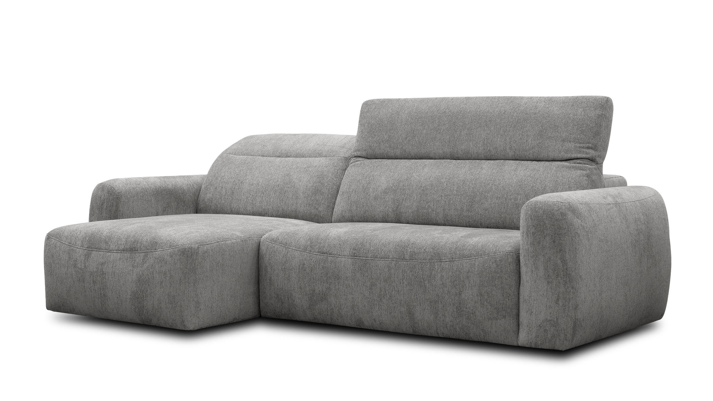 ECKSOFA NERO 4-Sitzer, platingrau - Schwarz/Grau, Holz/Textil (272/81/159cm) - Courtois Laville