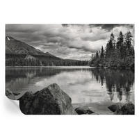 FOTOTAPETE 312x219 cm - Bergpanorama - Schwarz, Textil (312/219cm) - Wallfluent